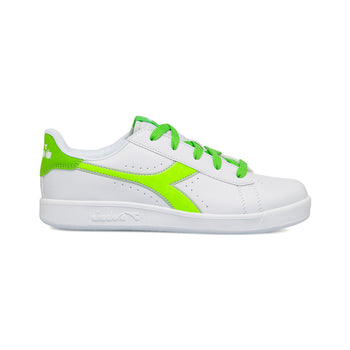 Sneakers bianche da ragazzo con logo lime Diadora Game P Virtual GS, Brand, SKU s354000204, Immagine 0